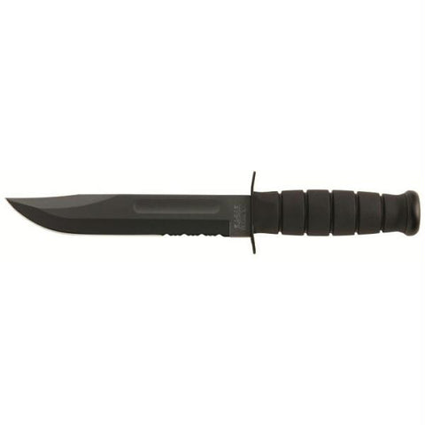 Full Size Black Ka-Bar - Leather Sheath - 1-2 Serrated