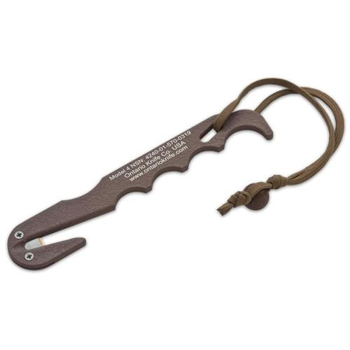 Model 4 - 499 Tan Strap Cutter w- Sheath