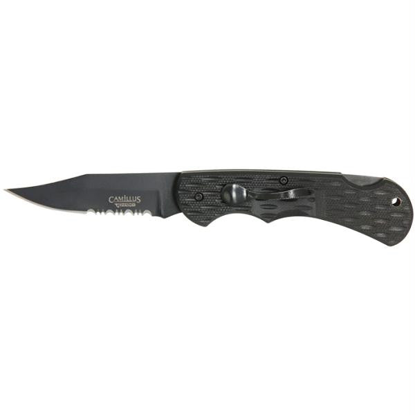 Camillus Lev-R-Loke 6.75" Carbonitride Titanium Partially Serrat