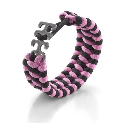 Adjustable Paracord Bracelet - Pink-Black