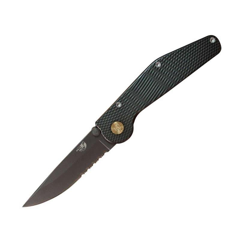 GT-Folder, Green, Drop Point, Serrated Manual