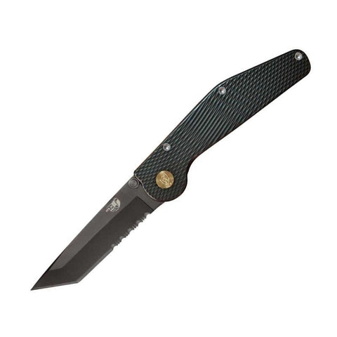 GT-Folder, Green Tanto , Serrated  Manual