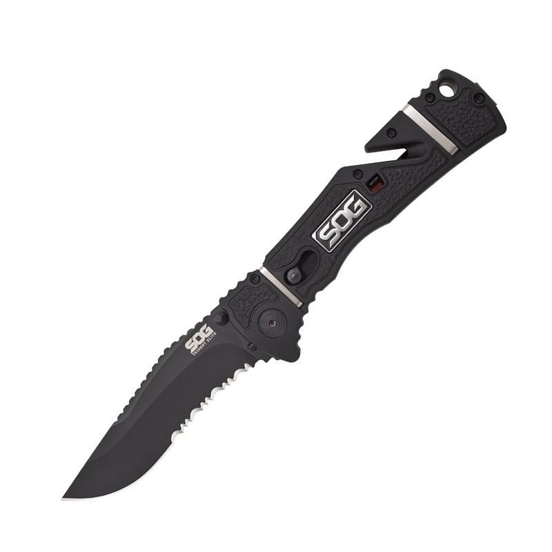 Trident Elite- Partially Serrated, Black TiNi