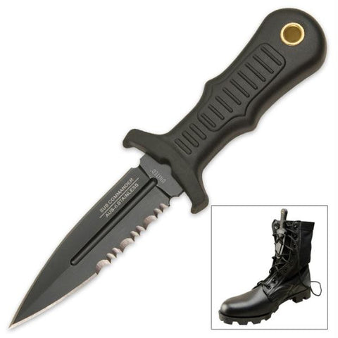 Combat Sub Commander Black Mini Boot Knife