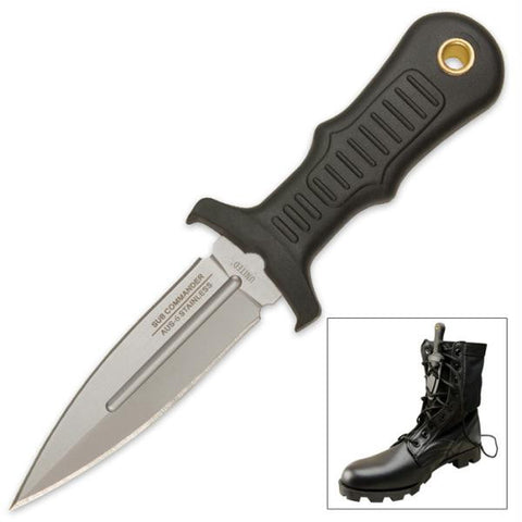 Combat Sub Commander Silver Mini Boot Knife