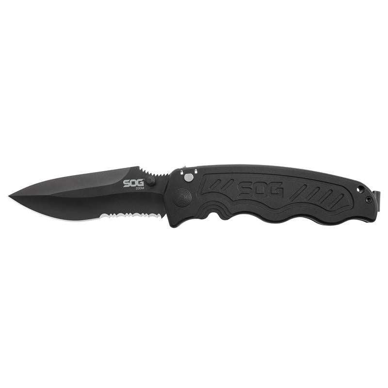 Zoom- Partially Serrated, Black TiNi